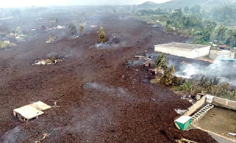 تدمير 600 منزل وتسوية 5 مدارس بالأرض جراء بركان الكونغو