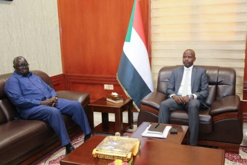 الهادي إدريس يلتقي سفير جمهورية جنوب السودان