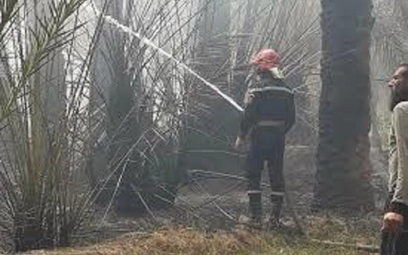 حصر الخسائر الناجمة من حريق منطقة حاج زمار بمحلية دنقلا